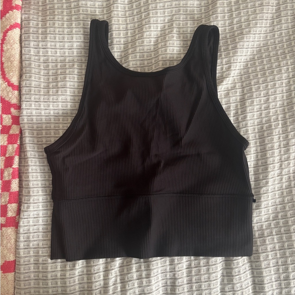 Black Ribbed Tank Top
